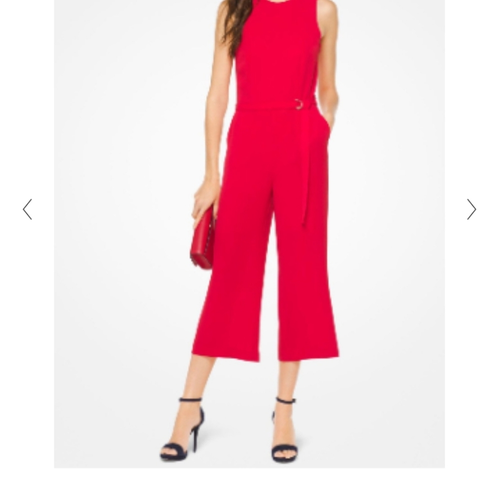 Michael Kors Red Cropped Jumpsuit